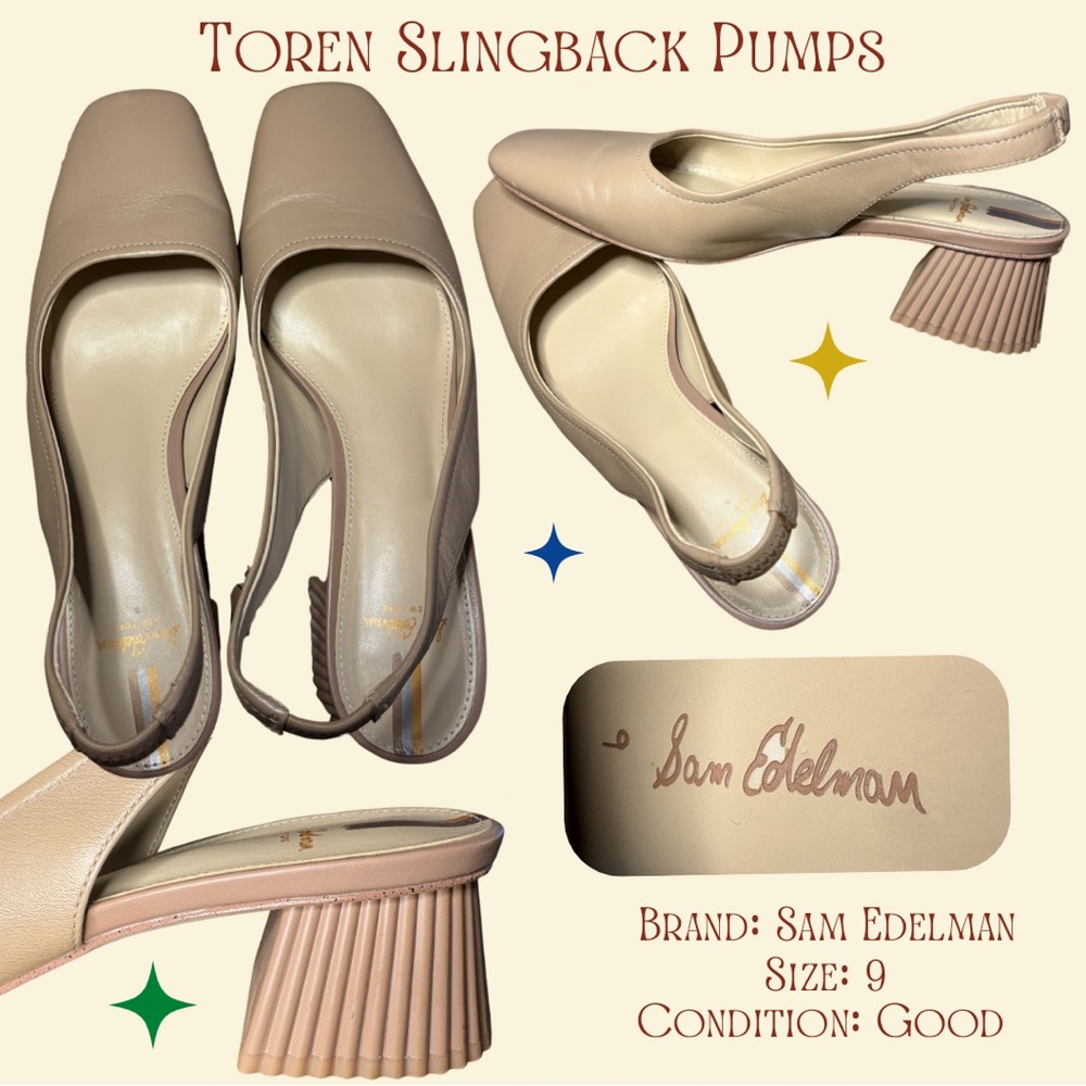 Sam Edelman Beige Slingback Pumps